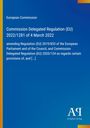 Text: "European Commission. Commission Delegated Regulation (EU) 2022/1281 of 4 March 2022" auf blauem Hintergrund. Logo unten.