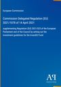 Europäische Kommission, Verordnungsnummer und Veröffentlichungstermin. Blauer Hintergrund, unten ein Verlagslogo.