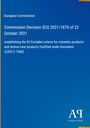 Entscheidung (EU) 2021/1870, EU Ecolabel Kriterien für Kosmetik- und Tierpflegeprodukte, blau mit gelbem Rand.