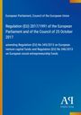 Text zur EU-Verordnung: Titel und Details zur Änderung der Verordnungen 345/2013 und 346/2013. Blaues Design.