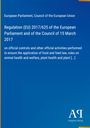 Regulation (EU) 2017/625 zur Kontrolle von Lebens- und Futtermittelgesetzen. Blaues Cover mit "Antiphon Verlag" Logo.
