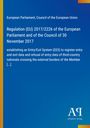 Text zu EU-Verordnung 2017/2226. Blauer Hintergrund, links gelber Streifen, unten blaues "AR" Logo, Antiphon Verlag.