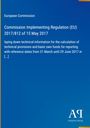 Text über EU-Verordnung auf blauem Hintergrund, oben links "European Commission", unten rechts Antiphon Verlag Logo.