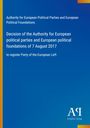 Text: Entscheidung der Behörde zur Registrierung der Partei der Europäischen Linken. Blaues Design, Antiphon Verlag-Logo.