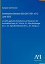 Text: "European Commission. Commission Decision (EU) 2017/501 of 12 June 2015." Blau mit weißem Text, Verlagslogo rechts.