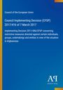 Text: "Council of the European Union, Council Implementing Decision (CFSP) 2017/416 of 7 March 2017."  
Unten rechts: "Antiphon Verlag" mit Logo. Hintergrund: Blau mit gelben Streifen links.