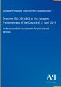 Europäisches Parlament, EU-Richtlinie zu Barrierefreiheitsanforderungen. Blauer Hintergrund mit Verlagslogo unten.