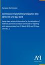 Text über technische Informationen der EU-Verordnung 2018/730 vom 4. Mai 2018 auf blauem Hintergrund. Logo "AR" unten.
