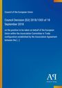 „Council Decision (EU) 2018/1303 of 18 September 2018“, blauer Hintergrund, gelbe Streifen links. 