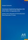 Titel: EU-Kommissionsdurchführungsverordnung 2018/1258, 18.09.2018. Blauer Hintergrund, Antiphon Verlag Logo.