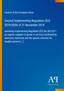 Council Implementing Regulation (EU) 2019/2026 on blauem Hintergrund, Logo unten rechts: Antiphon Verlag.