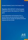 Regulation (EU) 2019/517 des EU-Parlaments vom 19. März 2019, .eu-Domain-Verordnung; blau mit gelbem Rand, Logo unten rechts.