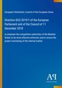 Directive (EU) 2019/1 zur Stärkung der Wettbewerbsbehörden. Blaues Cover, Logo unten rechts.