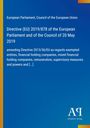 Titel: Directive (EU) 2019/878. Änderung von Directive 2013/36/EU. Blaues Cover, gelbe Akzente, Logo: Antiphon Verlag.