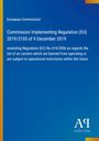 Europäische Kommission, Verordnung (EU) 2019/2105 vom 9. Dezember 2019 zu Luftfahrtbeschränkungen, blauer Hintergrund.
