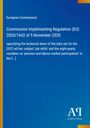 Text: "European Commission, Commission Implementing Regulation (EU) 2020/1642 of 5 November 2020." Unten rechts: Logo "Antiphon Verlag". Hintergrund: Blau mit gelbem Streifen links.