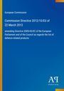 Text über EU-Richtlinie von 2012, darunter ein blau-gelbes Design mit Logo und Verlagshinweis.