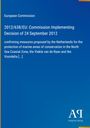 Text: Beschluss 2012/638/EU der Kommission zur Bestätigung niederländischer Naturschutzmaßnahmen. Blau mit gelben Akzenten.