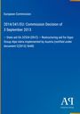 Text: "European Commission, 2014/341/EU: Commission Decision, 3 September 2013." Blau mit Logo unten rechts.
