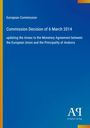 Text: Commission Decision of 6 March 2014. Blaues Design, orange-gelber Rand, Logo "AQ Antiphon Verlag".