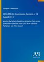 Text: "European Commission 2014/536/EU: Commission Decision of 14 August 2014..." Blaues Cover mit Logo unten rechts.