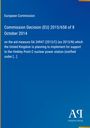 Text zur EU-Entscheidung (EU) 2015/658 über Beihilfe für Hinkley Point C. Blaues Layout, Logo rechts unten.