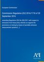 Blauer Hintergrund, Text über EU-Verordnung zur Emission von Schwerlastfahrzeugen. Unten ein Verlagslogo.