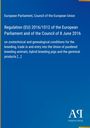 "Regulation (EU) 2016/1012" des Europäischen Parlaments zu zuchttechnischen Bedingungen; blauer Hintergrund, Logo des Antiphon Verlags.