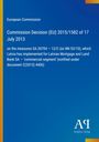 Europäische Kommission, Entscheidung (EU) 2015/1582 vom 17. Juli 2013 zu Maßnahmen für Lettland. Blaues Design. Logo unten.