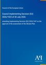 Council of the European Union, Entscheidung (EU) 2026/1923 vom 30. Juli 2026, Änderung der Entscheidung 2024/1447, Logo unten rechts.