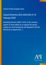 Council of the European Union, Directive (EU) 2020/285, blaues Cover mit gelbem Streifen links.