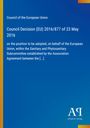Council Decision (EU) 2016/877 vom 23. Mai 2016, blauer Hintergrund, links oben Text, unten Verlag-Logo.
