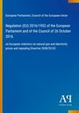 Text: Regulation (EU) 2016/1952 über Gas- und Strompreise. Blaues Design, Logo unten rechts.