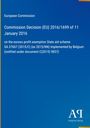 Europäische Kommission, Entscheidung (EU) 2016/1699 vom 11. Januar 2016. Blaues Hintergrund, Logo unten rechts.