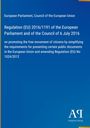 "Regulation (EU) 2016/1191" Text auf blauem Hintergrund; unten rechts ist ein Logo mit "AR Antiphon Verlag".