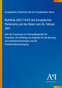 Europäisches Parlament, Richtlinie 2001/14/EG. Über Zuweisung von Fahrwegkapazität. Blaues Design, gelbe Akzente, Logo.