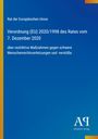Verordnung (EU) 2020/1998, Rat der EU. Maßnahmen gegen Menschenrechtsverletzungen. Blau mit gelbem Rand.