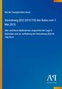 Titel: Verordnung (EU) 2015/735 des Rates vom 7. Mai 2015 über Maßnahmen zu Südsudan. Blau mit gelb-orange Kante.
