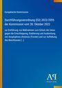 Text: "Durchführungsverordnung (EU) 2022/2095 der Kommission vom 28. Oktober 2022." Blaues Design mit gelbem Rand.