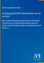 Verordnung (EU) 2023/1529: Maßnahmen gegen Russlands Angriffskrieg. Blau mit gelbem Rand, Logo unten rechts.