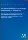 Text: Durchführungsverordnung (EU) 2018/2067. 
Illustration mit blauem Hintergrund, weißer Schrift.