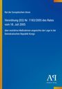 Verordnung des Rates der EU über Maßnahmen in der DR Kongo, 18. Juli 2005. Blaues Design, Antiphon Verlag-Logo.