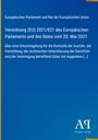 Verordnung (EU) 2021/821 über Kontrolle von Ausfuhr, Vermittlung, technischer Unterstützung. Blau mit gelbem Streifen.