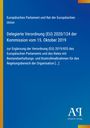Europäisches Parlament, Verordnung (EU) 2020/124, Kommission 15.10.2019. Blauer Hintergrund, kleines Logo.