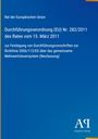 Durchführungsverordnung (EU) Nr. 282/2011, Text auf blauem Hintergrund, Logos unten rechts in Weiß.