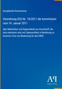 Text: "Verordnung (EU) Nr. 10/2011 der Kommission vom 14. Januar 2011..." Auf blauem Grund, mit gelber Leiste. Logo unten.