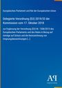Text: Delegierte Verordnung (EU) 2019/33 der Kommission. Design in Blau mit gelber Bordüre und Logo unten.
