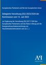 Europäische Verordnung zur Energielabelung von Haushaltstrocknern. Blauer Hintergrund, Logo unten rechts.