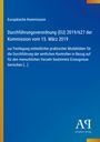 Text über EU-Verordnung 2019/627 zur Kontrolle von Erzeugnissen. Blaues Layout mit gelbem Streifen links, Logo unten.