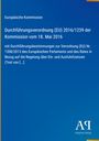 Text: EU-Verordnung 2016/1239, Kommission 18. Mai 2016. Illustration: Blaues Cover, gelbe Randlinie, Logo unten rechts.